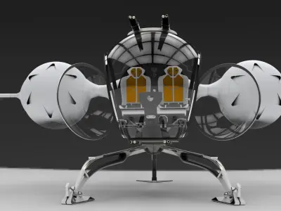Futuristic Self Balancing Helicopter - Oblivion Concept 3D model