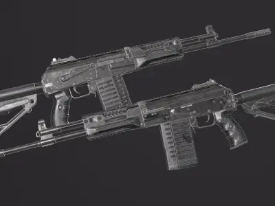 AK-308 Low-poly 3D model