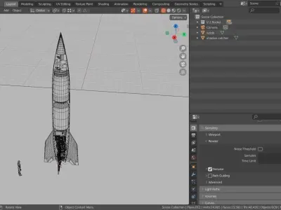 V2 ROCKET BASE MESH Low-poly 3D model