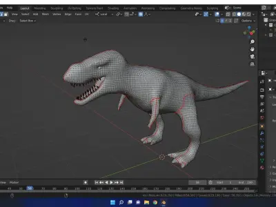 Low poly  tyrannosaurus rex 4k Low-poly 3D model