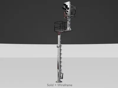 KS Railway Signal Post 7000mm Version-5 Low-poly 3D model