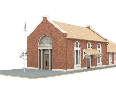 Rail station 3D model