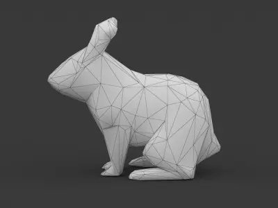 Super Low Poly Rabbit Bunny Low-poly 3D model