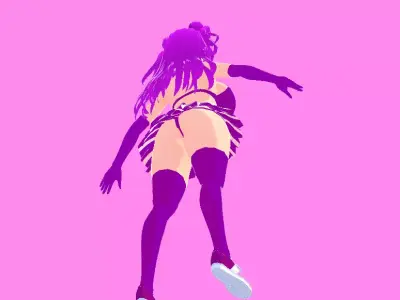 Anime Sci-Fi Idol Girl  Fully Rigged 3D Character for Games  Low-poly 3D model