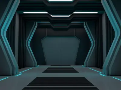 Sci Fi Corridor 3D model 178