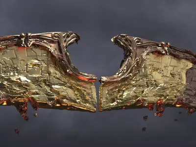 Angel Wings of Stone 2  3D model