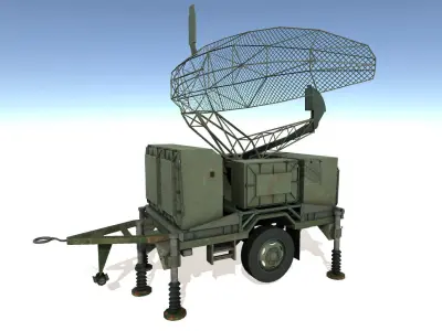 Military Set missile launcher Low-poly 3D model