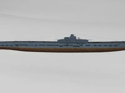 free submarine low-poly 3D model Free low-poly 3D model