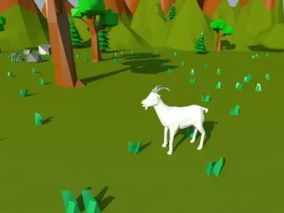 Low Poly Landscape scene Low-poly 3D model