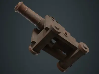Vessel Cannon 1C Low-poly 3D model