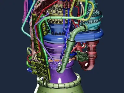 SpaceX Raptor 1 engine 3D print model
