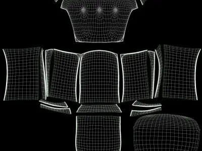 Vintage Blue Armchair Free 3D model