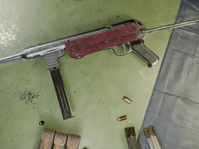 MP 40 3D model Weapon high poly asset 3D model