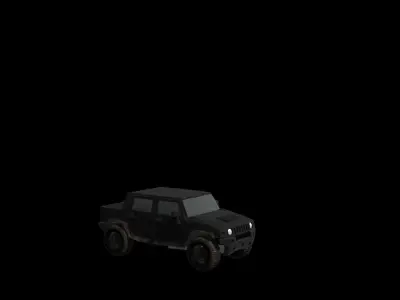 Hummer jeep Low-poly 3D model
