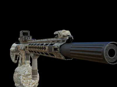 Ribbed Silencer Low-poly 3D model