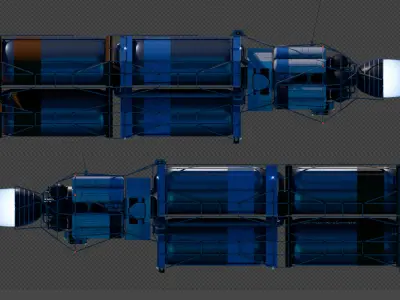 Space tanker Model Low-poly 3D model