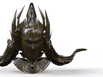 Horned Helmet Baroque 3 3D model
