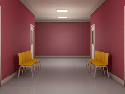 Hospital Corridor Hallway 3D model