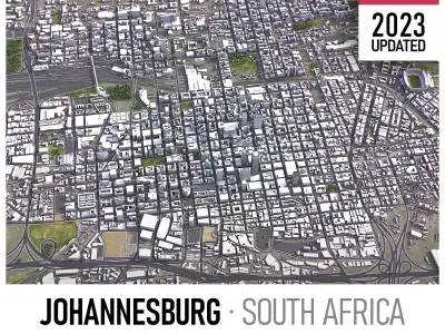 Johannesburg - 3D City Low-poly 3D model
