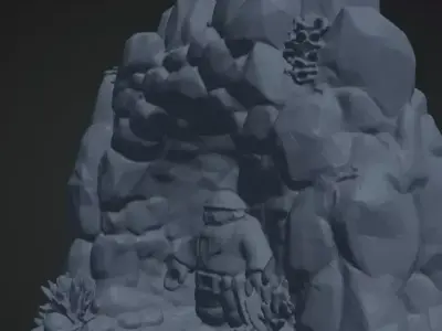 Aquarium Nativity Scene 3D Model Decorative Underwater Ornament Free 3D print model