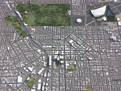 Inglewood - 3D City Low-poly 3D model