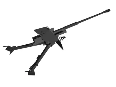 PaK 43 anti-tank gun 3D model