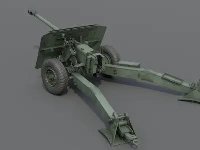 Ordnance QF 17-Pounder Anti-Tank Gun Low-poly 3D model
