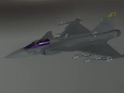 JAS-39C Gripen - Fighter Jet - Photorealistic Low-poly 3D model