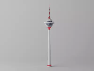 Malaysia Kuala Lumpur Tower Landmark Low-poly 3D model