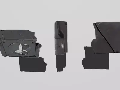 Futuristic Shipwreck Fragment LowPoly LOD Low-poly 3D model