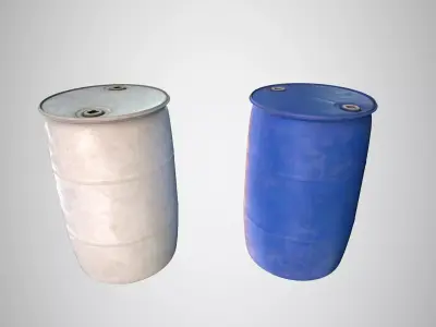 Plastic Barrel Low-poly 3D model