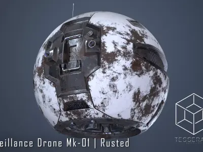 Surveillance Drone Mk1 Rusted 3D model