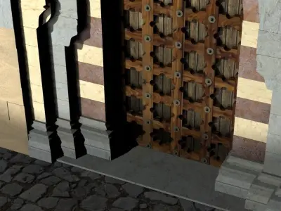 Medieval Lombard Style Portal no 1 Low-poly 3D model