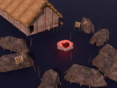 Prehistoric village 3D model