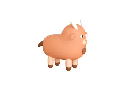 Low-Poly Goat Animated - Fun World Animal  Low-poly 3D model