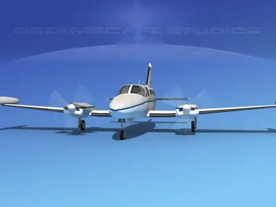 Cessna 414 Chancellor V04 3D model