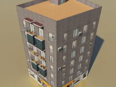 Photorealistic Low Poly Building 3D model