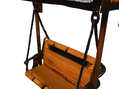 Rusty Corrugated Metal Garden Swing 3D model