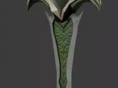 Ancient Elven Sword  PBR Game Ready Asset Low-poly 3D model