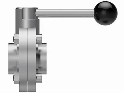 Manual Butterfly Valves - DIN EN 10357 Welding Ends - 3D model