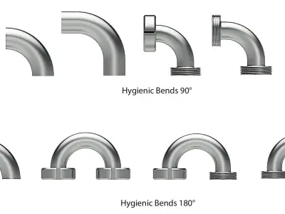 DIN FOOD AND PHARMA - VALVES AND FITTINGS - STEP 3D model