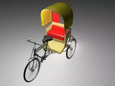 Rickshaw with seat 3D model