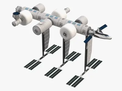 Blue Origin and Sierra Space Station 3D model