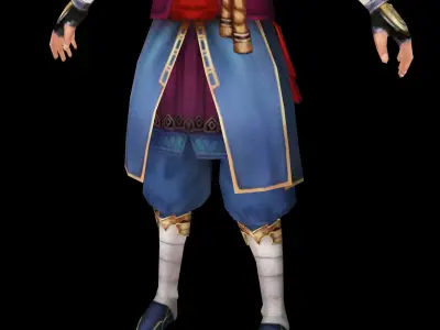 medieval soldier guard turkish janissary Low-poly 3D model