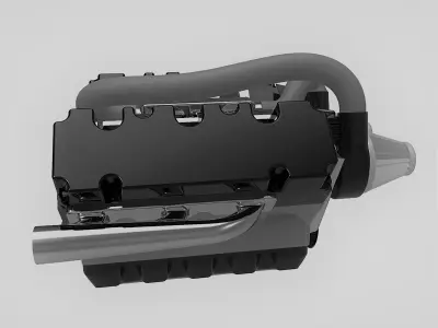 v6 Engine Low-poly 3D model