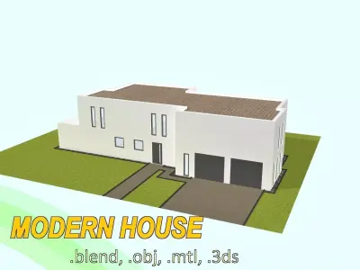 MODERN HOUSE Free low-poly 3D model
