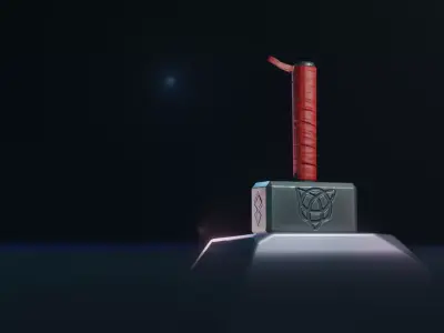 Stylized Thor Hammer Low-poly 3D model