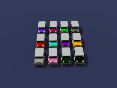 Cubic Cars Low-poly 3D model