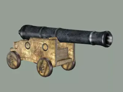 Vintage Cannon Mortar Low-poly 3D Model Low-poly 3D model