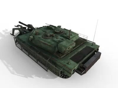 Tank Abrams MinePlow Extra Defense Green Low-poly 3D model